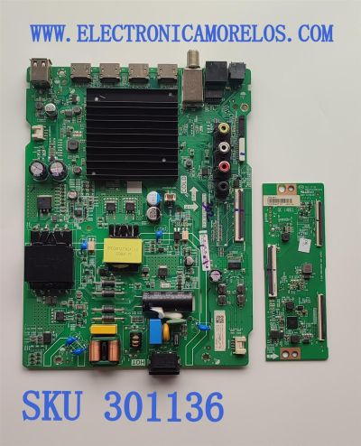 KIT DE TARJETAS PARA TOSHIBA·FIRE TV 4K·UHD·HDR / NUMERO DE PARTE MAIN FUENTE (COMBO) 291229 / TPD.MT9612.PB751 / 291230 / T-CON 285067 / RSAG7.820.10595/ROH / 292108 / PANEL HD500Y1U51-T0L2K2\GM\CKD3A\ROH / DISPLAY T500QVN03.7 / MODELO 50C350KU 50C350U